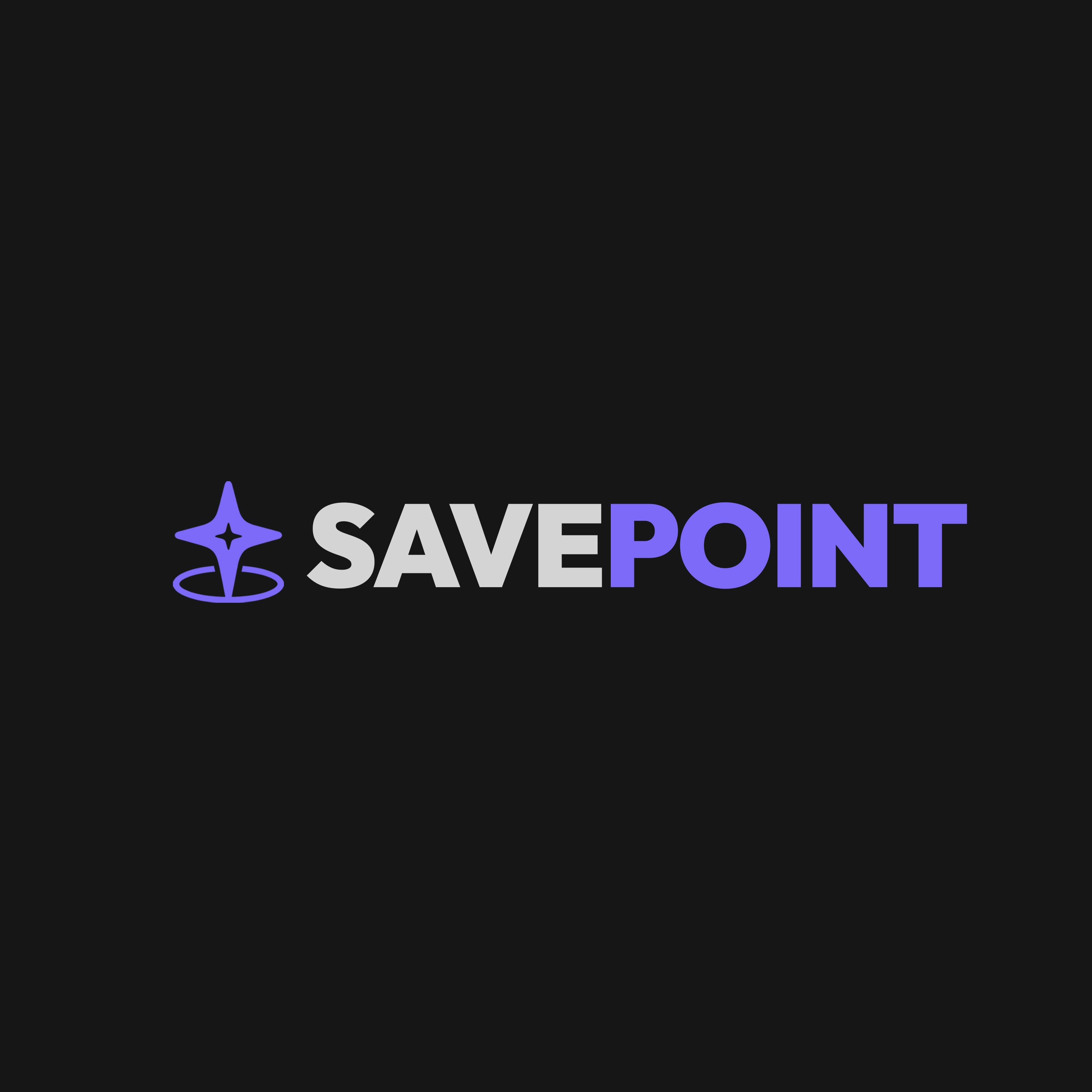 Logo horizontal de Savepoint sobre fondo oscuro