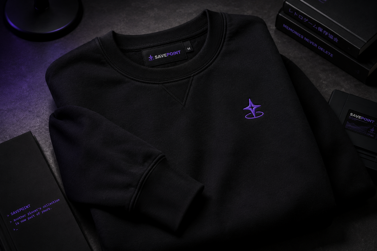 Sudadera negra de Savepoint con isotipo bordado